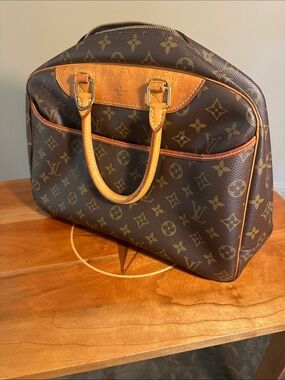 Authentic Louis Vuitton Monogram Deauville Bowling Vanity Handbag.